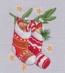 Cross stitch kit "New Year's boots" 12x16 cm S1648