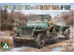 U.S. Army Willys Jeep su priekaba ir MP figūrėle, 1/35, Takom