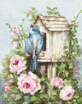 Bird House & Roses SB2352 - siuvinėjimo kryželiu rinkinys