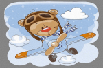 Tapybos rinkinys &ldquo;Bear pilot&rdquo;