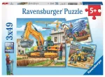Ravensburger 3 dėlionės &bdquo;Statybų technika&ldquo;, 3&times;49 det., nuo 5 m.