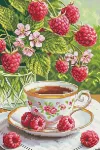 Siuvinėjimo kryželiu rinkinys &bdquo;Aviečių arbata&ldquo; 16&times;24,5 cm