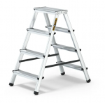 DRABEST HOME dvipusės aliuminio kopėčios, 4 pakopų, 125 kg