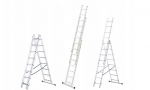 Daugiafunkcinės aliuminio kopėčios, Drabest HOME 3x11, 150 kg
