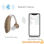 Skaitmeninis pakraunamas klausos aparatas su Bluetooth funkcija, kūno spalvos
