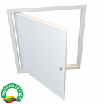 Revizinės durelės su spynele 250x300 baltos