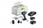Suktuvas-gręžtuvas Festool TXS 12 2,5-Set 10,8 V; 2x2,5 Ah akum.