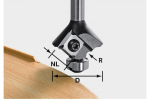 Apvalinimo freza Festool HW S8 HW R2 D28 KL12,7OFK su guoliu