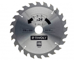 Pjovimo diskas medienai Tivoly XT50514004435; 210 mm; Z24; 15&deg;