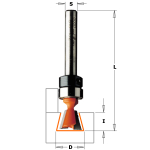 Galinė-dygių freza CMT; S=1/4''; D=14,2 mm; su guoliu