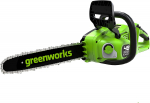 Grandininis pjūklas Greenworks GD24X2CS36; 2x24 V; 36 cm juosta (be akumuliatoriaus ir pakrovėjo)