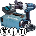 Smūginis suktuvas-gręžtuvas Makita DHP451RTJ; 18 V; 2x5,0 Ah akum.