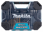 Grąžtų ir sukimo antgalių komplektas Makita E-22604; 104 vnt.