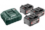 Akumuliatorius Metabo 18 V; 4,0 Ah; Li-ion; 3 vnt. + pakrovėjas Metabo ASC 30-36