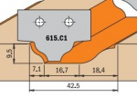 Profiliniai frezavimo galvų peiliai CMT 615.C1; 1 vnt.