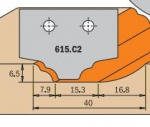 Profiliniai frezavimo galvų peiliai CMT 615.C2; 1 vnt.
