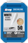 Dygiai Kreg CAP-WHT-50;12 mm (1/2'')- 140 mm (11/2''); 50 vnt.; plastikiniai