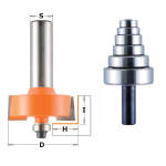 Kampų i&scaron;pjovimo freza CMT; 1/2'' (12,7 mm); 3,2-12,7 mm; 12,7 mm; 9 dalys