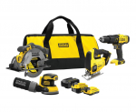 Įrankių rinkinys Stanley SFMCK412MDS-QW (SFMCD711+SFMCS500+SFMCS600+SFMCW220); 18V; 1x2,0/4,0 Ah akum.