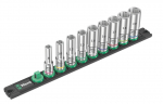 Galvučių komplektas Wera Socket Rail B Deep 1; 3/8''; 9 vnt.