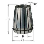 Įvorė CMT ER20 184.127.20; 12,7 mm