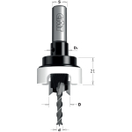 Medienos grąžtas su gilintuvu CMT; 90&deg;; S=10 mm; d=6 mm; D=15 mm