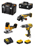 Įrankių rinkinys DeWalt DCK329P2T-QW (DCD796 + DCG405 + DCS335); 18 V; 2x5,0 Ah akum.