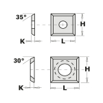 Obliaus peilis CMT 790.136.00; 13,6x13,6x2 mm; HWF1739; 1 vnt.