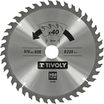 Pjovimo diskas medienai Tivoly XT50514004448; 230x1,8x30 mm; Z40