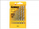 Grąžtų komplektas metalui DeWalt DT5921-QZ; 1-10 mm; 10 vnt.