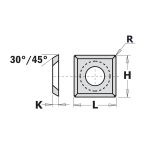 Obliaus peilis CMT 790.140.20; 14x14x2 mm; HW-HC; 1 vnt.