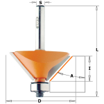 Nuožulnų freza CMT; S=1/4''; D=45 mm; su guoliu