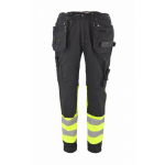 Apsauginės kelnės AWTools AW02611; T3; M; juoda/geltona