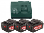 Akumuliatorius Metabo 18 V; 5,2 Ah; Li-ion; 3 vnt. + pakrovėjas Metabo ASC 30-36