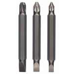 Dvipusis sukimo antgalis Bosch 2609255958; S0,6x4,5-PZ1; S0,8x5,5-PZ2; S1,2x6,5-PZ3; 1/4''; 60 mm; 3 vnt.