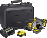 Akumuliatorinis diskinis pjūklas Stanley SFMCS500M2K-QW; 18 V; 2x4,0 Ah akum.