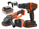 Įrankių rinkinys Black & Decker BCK24D1M1S-QW (BCD700 + BCG720); 1x2,0/4,0 Ah akum.