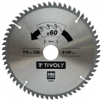 Universalus pjovimo diskas Tivoly XT50514004462; 190x1,7x30 mm; Z60