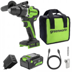 Akumuliatorinis suktuvas-gręžtuvas Greenworks DD590A1; 24 V; 90 Nm; 1x4,0 Ah akum.