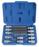 Galvučių komplektas su Hex antgaliais SATRA S-SH1212L; 1/2''; 12 vnt.