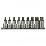 Galvučių su antgaliais rinkinys Teng Tools M1212; HEX; 1/2''; 9 vnt.