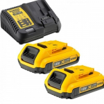 Akumuliatorius DeWALT DCB183; 18 V; 2,0 Ah; 2 vnt. + pakrovėjas DCB115