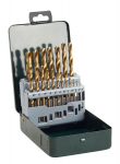 Grąžtų komplektas metalui Bosch HSS-Tin; 1-10 mm; 19 vnt.