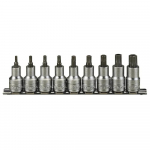 Galvučių su antgaliais rinkinys Teng Tools M1213TX; TORX; 1/2''; 9 vnt.