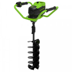 Žemės grąžtas Greenworks GD60EA; 60 V (be akumuliatoriaus ir pakrovėjo)