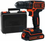 Akumuliatorinis suktuvas-gręžtuvas Black&Decker BDCDD186K-QW; 18 V; 1x1,5 Ah akum.