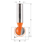 Kanalų freza CMT; S=1/2''; D=15,8 mm; R=8 mm