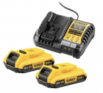 Akumuliatorius DeWalt DCB1104D2-QW; 18 V; 2,0 Ah; Li-ion; 2 vnt. + pakrovėjas