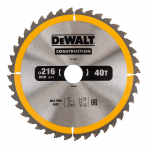 Pjovimo diskas medienai DeWalt; 216x2,6x30,0 mm; Z40; -5&deg;