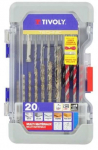 Universalių grąžtų komplektas Tivoly Multi Material; 20 vnt.
